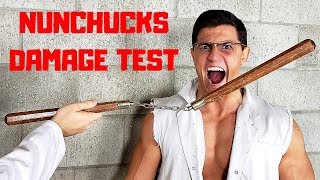 Hit with NUNCHUCKS Experiment *INSANE STINGING PAIN* | Martial Arts Weapon Damage Test VS My Legs