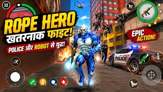 😱 Rope Hero में Robot Army ने किया Attack! 💥 Police भी नहीं बचा पाई | Hindi Gameplay screenshot 3