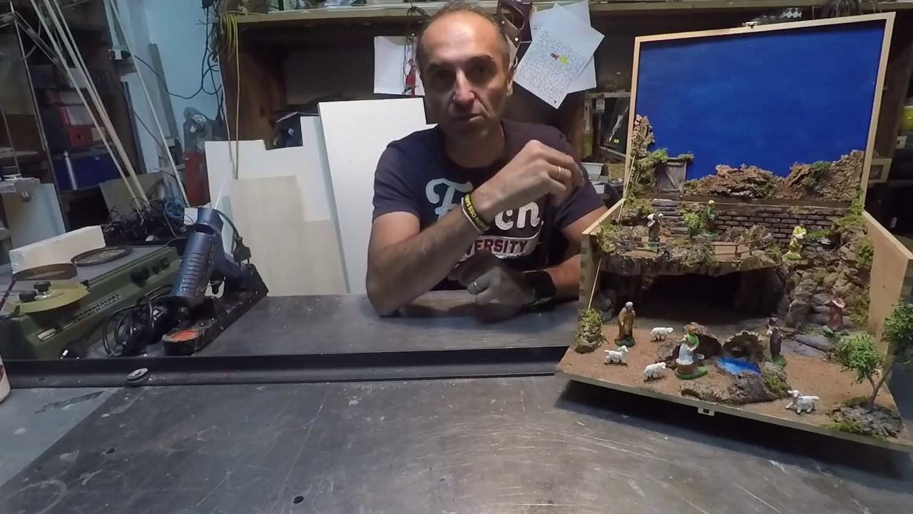 tutorial presepe in scatola con laghetto, passo passo - YouTube