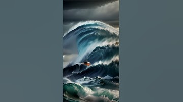 Scary! Boat Caught in Tsunami Tidal Wave