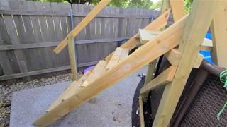 Above Ground Pool Heavy Duty Wood Ladder and Steps