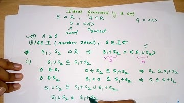 Ideals generated by a set