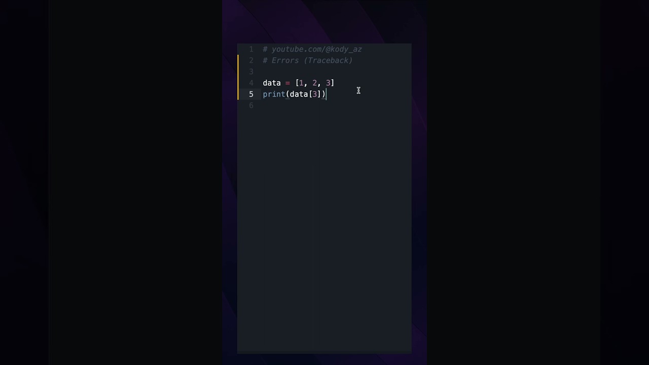 Error bilmək mütləqdir! | Errors in Python #shorts #kody_az?>