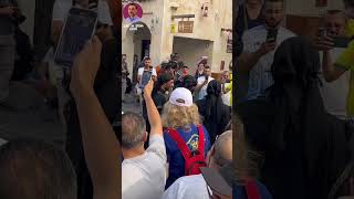 Free Palestine Supporters Chanting Slogans In Souq Waqif Fifa World Cup Qatar 2022