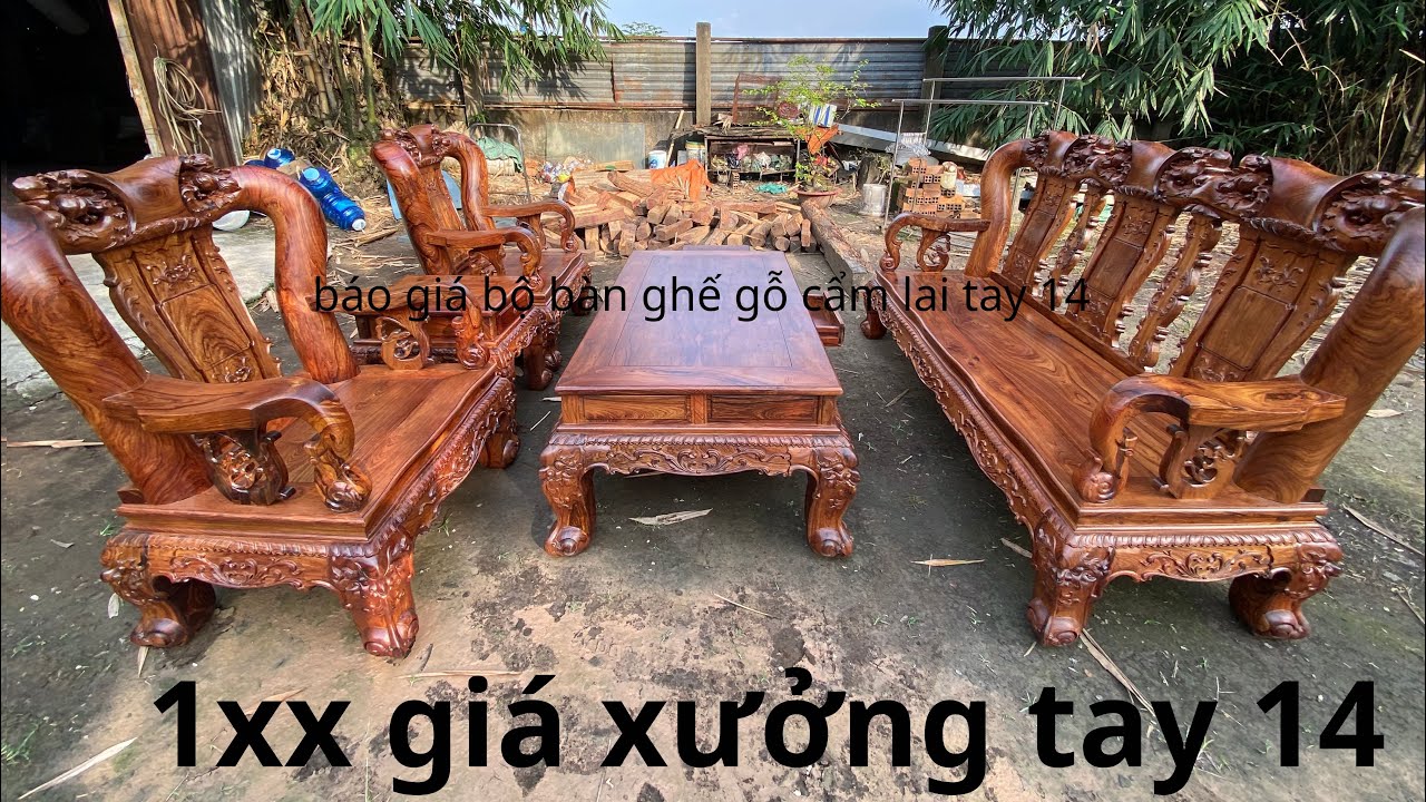 ( Báo Giá ) Bộ Bàn Ghế Gỗ Cẩm Lai Phòng Khách Tay 14