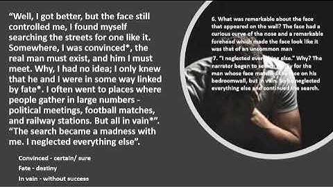 SEMESTER 2 MODULE 2 CORE TEXT: FACE ON THE WALL.