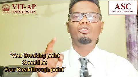 PEP TALK with Prof Samuel Johnson VSB  VIT-AP UNIVERSITY Breaking point should be Breakthrough point