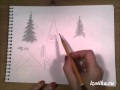Как рисовать ёлки карандашом
