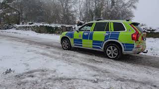 Cars Slipping, Sliding And Crashing In Heavy Snow In Gloucestershire