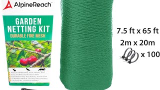 AlpineReach Bird Netting 7.5 x 65 ft Garden Net Heavy Duty, Deer, Plant Protection
