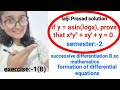 (5)if y = asin(logx), prove that x²y" + xy' + y = 0||BSc math||Lalji Prasad solution