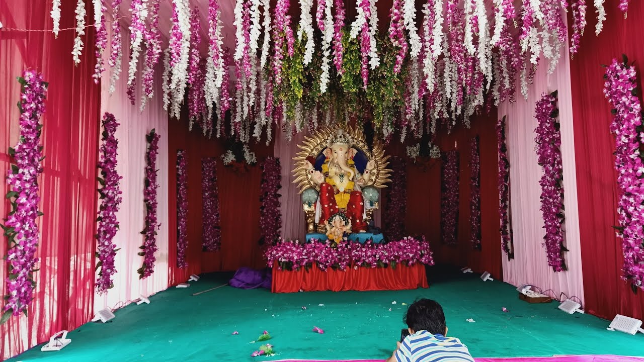 Ganpati Decoration ideas at Home & Ganpati Decoration ideas Mandap Ganpati photoshoot ideas at Home