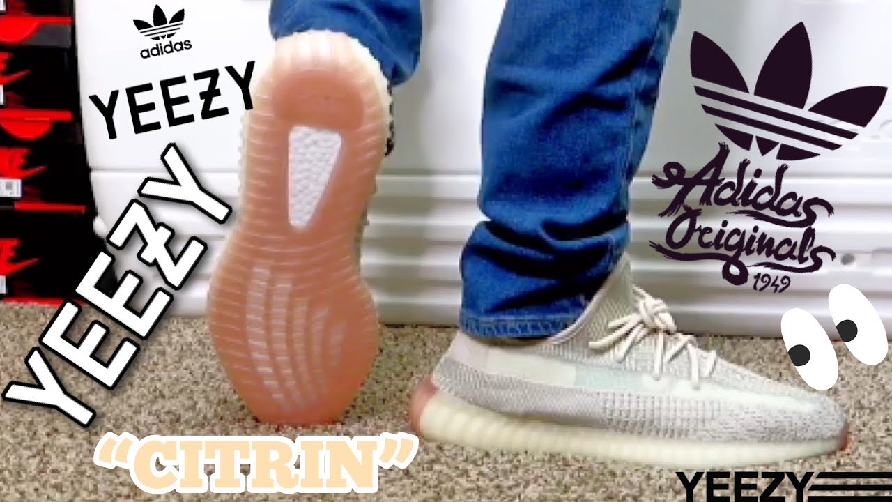 yeezy citrin on feet