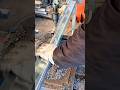 Drilling Precise Holes in Steel Frame Using a Power Drill for Strong Construction Work #shorts