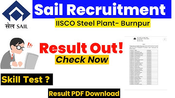 SAIL IISCO Burnpur Result Out | SAIL Burnpur Result 2021 | SAIL IISO OCTT Result 2021