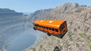 Leap of Death Bus Jumps & Falls Into Giant Pit With Water #17 - BeamNG Drive screenshot 4