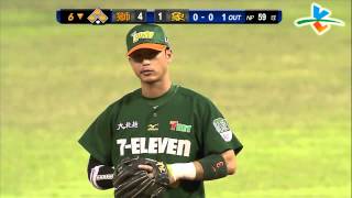 20130917 CPBL 獅VS象 6下 劉育辰漏接球，上門的雙殺機會飛了，象隊也因此滿壘