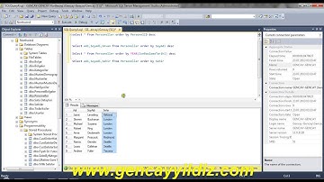 Transact SQL - Order By Komutuyla Sıralama İşlemi