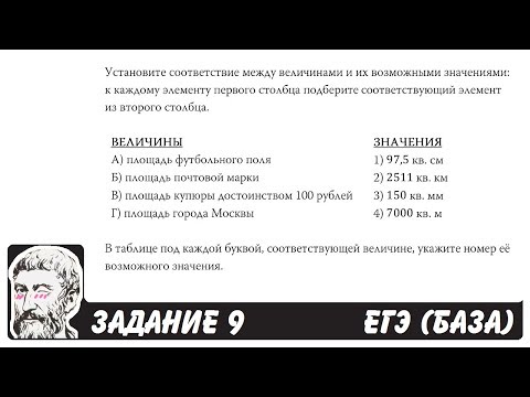 🔴 Установите соответствие между величинами (31) ... | ЕГЭ БАЗА 2018 | ЗАДАНИЕ 9 | ШКОЛА ПИФАГОРА