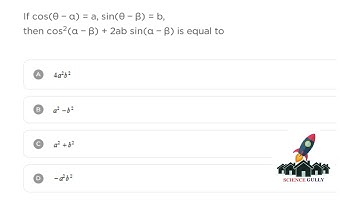 If cos(θ−α) = a, sin(θ−β) = b,then cos2(α−β) + 2ab sin(α−β) is equal to #jeeadvanced #jeemains
