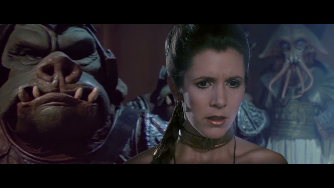 Leia Organa flies in space