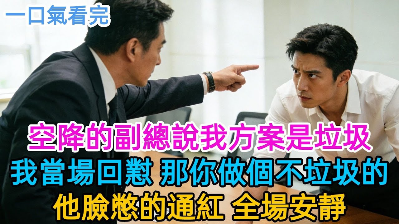 公司空降的副總第一次開會就點名批評我：“你做的方案是垃圾。”我站起來説：“那你做個不垃圾的。”全場安靜，他憋紅了臉...#男頻#有聲書#爽文#男主#原創