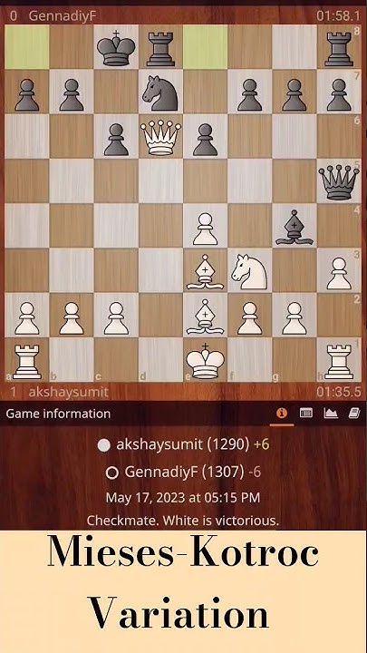 Scandinavian Defense MiesesKotroc Variation2023 May 17 YouTube