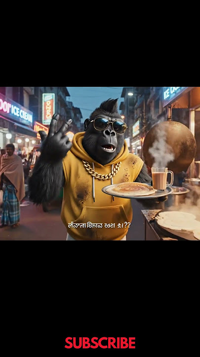 Hyderabad’s Most Swag Gorilla: Morning Dosa, Diwali by Night 🌇🪔🦍#telugu #funnyshorts #shortsfeed