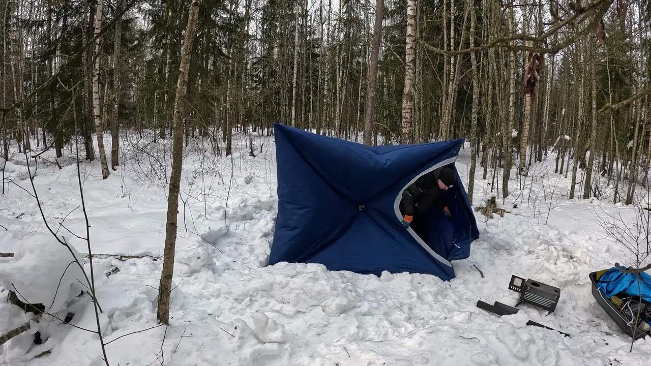 Solo hike in the winter forest - Однодневный поход в зимний лес