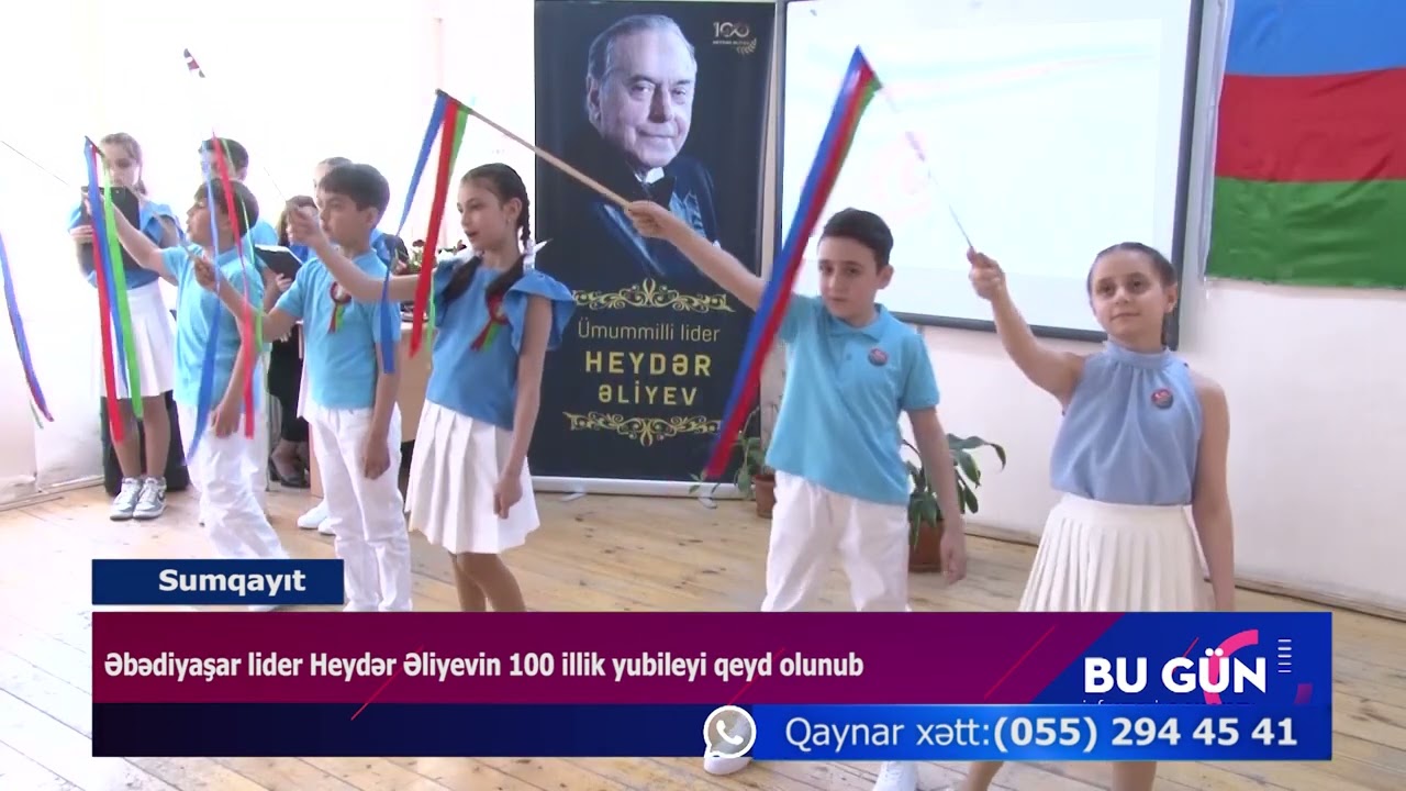 Sumqayıt şəhər 3 nömrəli məktəbdə əbədiyaşar lider Heydər Əliyevin 100 illik yubileyi qeyd olunub