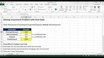 Solving Investment problem with Goal Seek