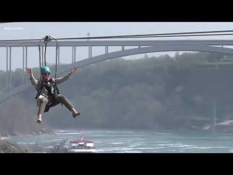 Video: Zipline 2.200 Fuß über Niagara Falls In Diesem Sommer