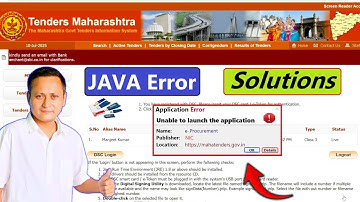 mahatenders.gov.in | unable to launch the application | JAVA Application Error | #dsc_guru2023