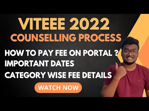 VITEEE 2022 Counselling Process | Important Dates, Full Details #viteee2022