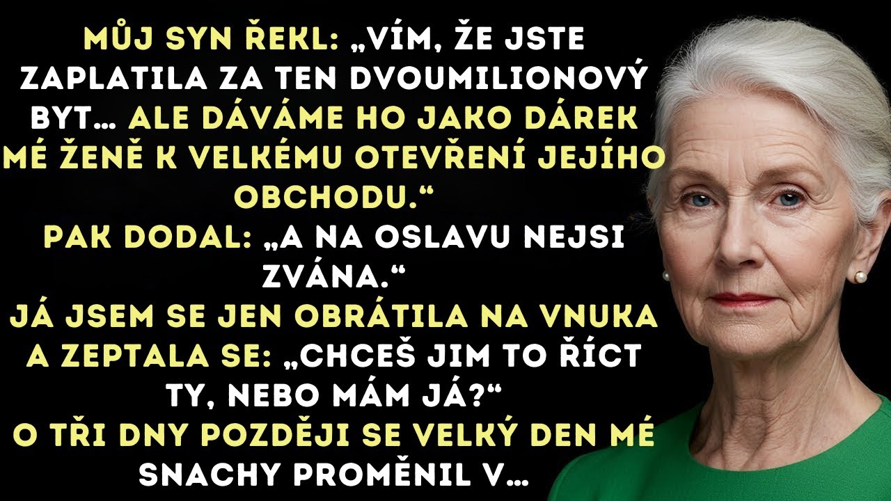 „Ta stará ženská je dobrá jen na placení našich účtů." Tuhle větu pronesla moje snacha Jessica minulý týden nahlas, před svými přítelkyněmi, v mém vlastním obývacím pokoji. A můj syn, místo aby se...