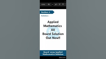 Applied Maths XII Board Solution #maths #appliedmaths #boardexam2025 #solution