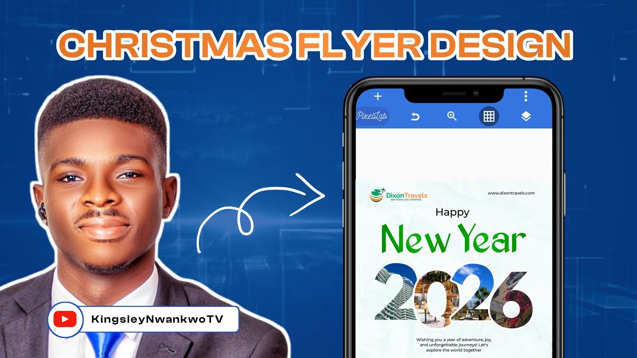 Как создать дизайн новогоднего флаера с помощью PixelLab | Обучающие материалы PixelLab