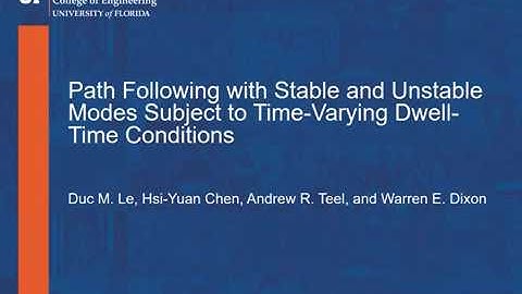 Path Following with Stable and Unstable Modes Subject to Time-Varying Dwell-Time Conditions