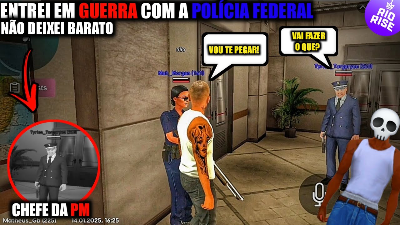 entrei em GUERRA Com a a POLÍCIA FEDERAL no RIO RISE ROLEPLAY!! 💀