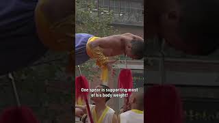 Shaolin Temple Warrior Suspended On Spears martialarts shaolin