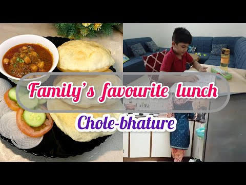 I prepared my family's favourite lunch || Recipe Chole-bhature