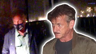 Sean Penn Is Asked If He's On Tinder or Grindr Amid Pending Divorce From Leila George