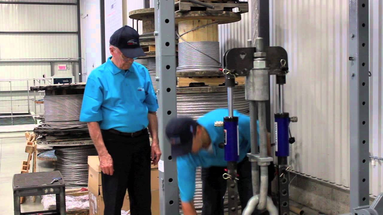 Hydraulic Tensionning System Installation for Guy Wire YouTube
