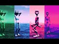 Green alien dance vs blue alien vs pink alien vs purple alien dance