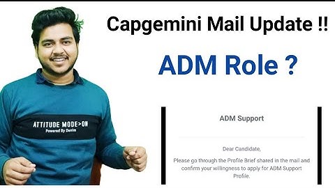 Capgemini Mail Update ! | ADM Support Role in Capgemini | Survey Link |