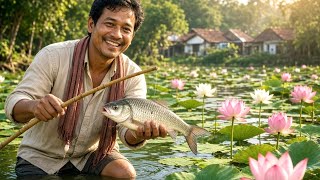 15 🌸 Peaceful Village Life: Hook Fishing in a Beautiful Lotus Pond 🎣🪷🏡 thesofttruth7   screenshot 3