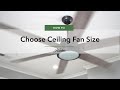 How to choose ceiling fan size  hunter