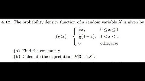 The probability density function of a random variable X is...  | Probability Random Signals
