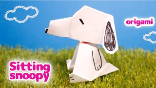【origami】Sitting snoopy（スヌーピー・折り紙）
