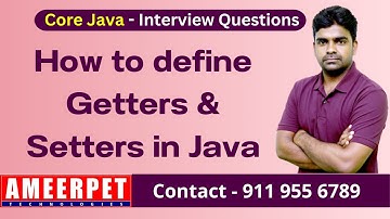 How to define Getters and Setters | Ameerpet Technologies | By Srinivas